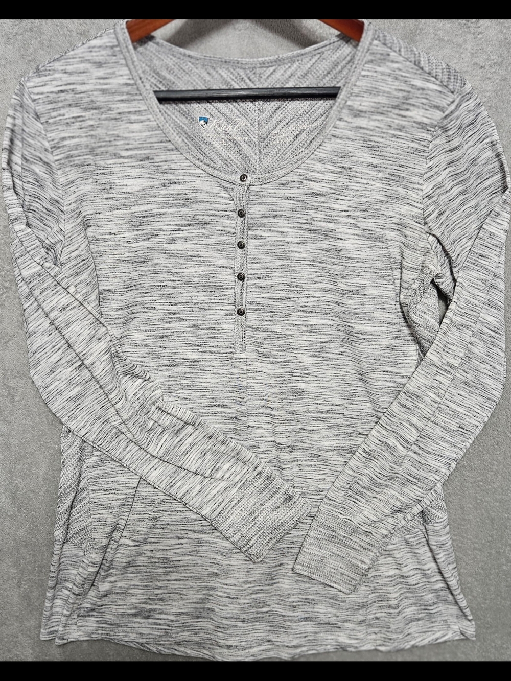 Kuhl Heathered Light Gray Long-Sleeve Henley